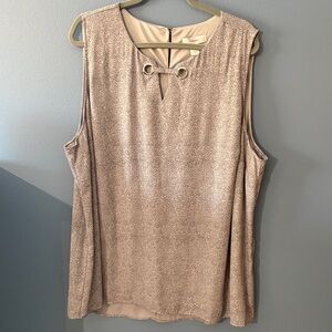 CJ Banks Textured Sleeveless Top in Gray NWT